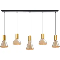 Eth Eetkamer hanglamp Lisa goud met amber glas