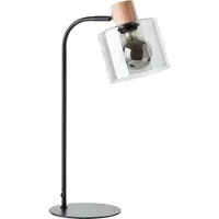 Brilliant Tafellamp Weald zwart met hout