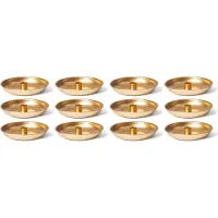 Novaliv 12x kaarsenhouder decoratieve schaal goud 18cm tafelkaarsen kersttafeldecoratie decoratieve schaal kaarsenhouder adventskrans kaarsenspeld kaarsenhouder scandic chic kaarsenbord kaarsenstoker