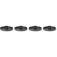Novaliv Set van 4 kaarsenhouders, zwart, diameter 14 cm, Adventskrans kaarsenhouder, kersttafeldecoratie, scandic chic, kaarsenhouder, kaarsenbord, kandelaar, kaarsenspeld