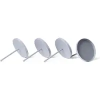 Novaliv 4x kaarsenprikker plat 8 cm grijs kaarsenhouder voor adventskrans kaarsspeld kerstkrans