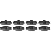 Novaliv Set van 8 ronde metalen kaarsenhouders, diameter 14 cm, mat ZWART, kerstversiering, kaarsenstok, kaarsenhouder, adventskrans, kaarsenhouder, scandic chic, kaarsenbord, decoratieve schaal, tafelkaarsen