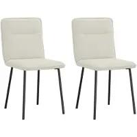 vidaXL Eetkamerstoelen 2 st fluweel crèmekleurig