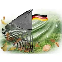 Novatool 2X Bladharkkop, Bladhark met 30 kunststof tanden, Werkbreedte hark 75 cm, Bladhark, Tuinbezem, Gazonhark, Hark, Tuinhark, Tuinbezem, Tuingereedschap zonder steel, Zwart