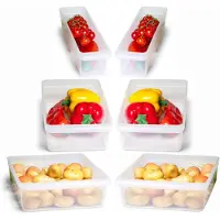 Novaliv Koelkastset van 6 Organizer Koelkast Klein + Middel + Groot BPA-vrij Keukenorganisatie Keukenorganizer Koelkastorganizer Voedselveilige Flessenorganizer Opbergvak Koelkastvak