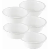 Novaliv 5x Afwaskommen Rond 2L, D24 cm, Wit, BPA-vrij, Vaatwasserbestendig, Ideaal voor Keuken en Camping, Kleine Ronde Kom, Kleine Plastic Kom, Kleine Afwaskom, Plastic Kom