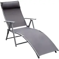 4Goodz Comfortabele zonnebed 7-standen textileen ligbed -
