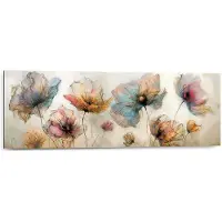 Reinders! Schilderij Aquarel bloemen - 30 x 90 - Hout -