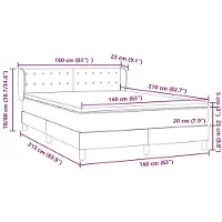 vidaXL Boxspringbed met matras, roze, 160x210 cm, fluweel