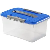 Curver Optima Opbergbox - 15 liter - Kunststof - Transparant / Blauw