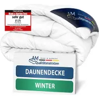 AM Qualitätsmatratzen - 100% dons - Extra warm donzen winterdekbed 220x240 cm - Winterdekbed 220 x 240 - Donsdekbed 220x240 - 100% Franse dons - Inlegwerk van katoen