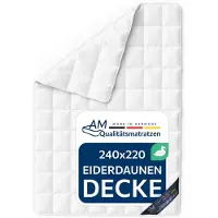 AM Qualitätsmatratzen Premium eiderdonsdeken cm - Made in Germany - Dekbed met eiderdons uit IJsland - OEKO TEX & Nomite gecertificeerde deken met hoes van mako-batist