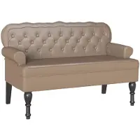 vidaXL Chesterfield Bank Cappuccino 119,5 x 64,5 x 75 cm Kunstleer