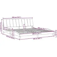 vidaXL Bedframe zonder matras "Hanko", taupe, 200x200 cm, gestoffeerd