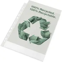Esselte 100% Gerecyclede PP A4 Maxi Showtas - 70 micron - 50x Transparante Insteekhoezen - Ideaal Voor Thuiskantoor