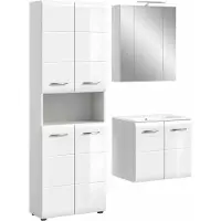 Furnilux Ice badkamercombinatie inclusief verlichting hoogglans mdf tz nb