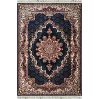 Muratap Isfahan oosters vloerkleed nain laagpolig klassiek vintage tapijt / navy / multi- 160x230 cm