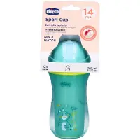 Chicco Sport Cup 266 ml 14m+ - Geïsoleerde waterfles met zacht rietje - Blauw 1 St Beker