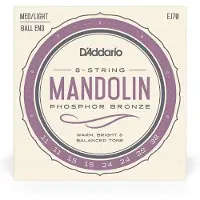 Daddario EJ70 Phosphor Bronze Mandolin Strings Ball End Med/Light