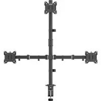 Speaka Professional SP-MM-231 Monitorbeugel Aantal monteerbare displays: 3 Display(s) 43,2 cm (17) - 81,3 cm (32) Zwart In hoogte verstelbaar, Kantelbaar,
