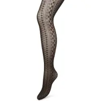 Bonnie Doon Grafische Panty 40 Denier Bruin Dames maat L/XL - Grafisch - Print - Gladde Naden - Maximaal Draagcomfort - Chique Panty - Geometrie Tights - Feestelijk - Bracken - BP221902.158