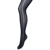 Bonnie Doon Grafische Panty 40 Denier Donker Blauw Dames maat L/XL - Grafisch - Print - Gladde Naden - Maximaal Draagcomfort - Chique Panty - Geometrie Tights - Feestelijk - Dark Blue - BP221902.111