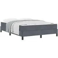 vidaXL Boxspringbed met matras, donkergrijs, 160 x 220 cm, gestoffeerd