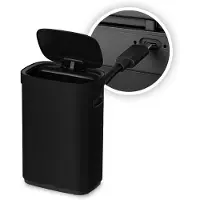 FlinQ Mira Prullenbak - Oplaadbare Vuilnisbak met Softclose deksel en LED-statusverlichting - Afvalbak - RVS Afvalemmer - 50 Liter