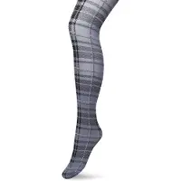 Bonnie Doon Dames Panty met Ruiten 80 Denier Grijs maat S/M - Ruit Motief - Ruitjes Print - Uitstekende pasvorm - Gladde Naden - London Checks Tights - Heerlijk Comfortabel - Castlerock - BP211910.169