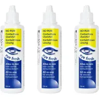 Eye fresh No Rub - Alles-in-één Lenzenvloeistof - 3 x 250 ml - Geen wrijven nodig - voor Zachte contactlenzen - Geschikt voor Gevoelige Ogen