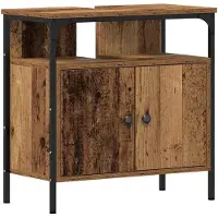vidaXL Badkamermeubel Set 4 st Oud Hout Bewerkt hout
