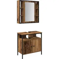 vidaXL Badkamermeubel Set 2 st Bruin 60 x 30 x 60 cm Bewerkt hout