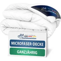 AM Qualitätsmatratzen Premium Microvezel All-Season Dekbed 200x200 - Made in Germany - Allergievriendelijk Dekbed met Sensofill Vulling - OEKO-TEX gecertificeerd Duvet 200x200 met 100% Katoenen Tijk