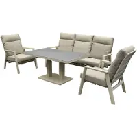 AVH-Collectie Barolo New York stoel bank dining loungeset 4 delig verstelbaar latte