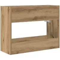 vidaXL - Opslaghaak - & - Rek - Artisan - Eiken - 65 - x - 24 - x - 50 - cm - Bewerkt - hout