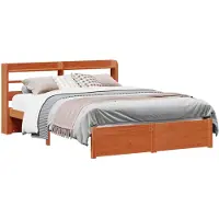 vidaXL Bedframe Wasbruin 150 x 200 cm Massief vurenhout