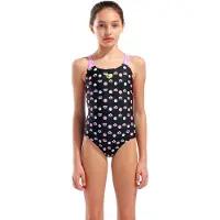 Arena Multiple-Dot Badpak Kinderen - Zwart / Roze | Maat: 6-7