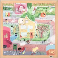 Educo Woordenschatpuzzel - Algemene hygiene - Houten speelgoed - Houten puzzel - Educatief speelgoed - Kinderspeelgoed - 49 stukjes - 40x41