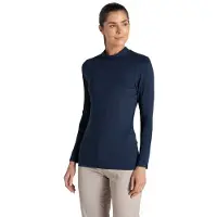 Craghoppers Nosilife Mock Neck T-shirt Met Lange Mouwen Blauw 40 Vrouw
