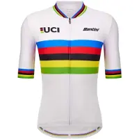 Santini - UCI World Champion Jersey - Fietsshirt XS, wit