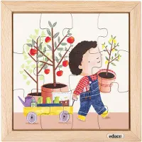 Educo Dubbelzijdige puzzel - de tuin - - Educatief speelgoed