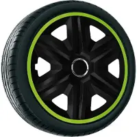 NRM - wieldoppen 14" set van 4 stuks - Zwart met groen