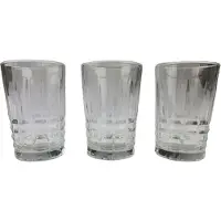 Carina Crystal Glas - Kristal Glas - Rechthoekig Patroon - 10 cm x 6Ø - Set van 3 - Roze Doos