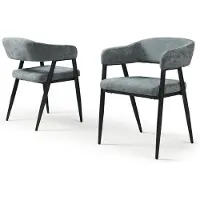 En.casa Eetkamerstoel Kohlmand set van 2 donkergrijs en zwart []