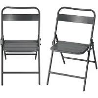 Sweeek - Set van 2 opklapbare tuinstoelen metaal - amélia