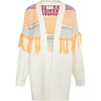 IZIA Gebreid vest 'Eyota' pastelblauw / lila / lichtoranje / wolwit