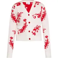 IZIA Gebreid vest bloedrood / wit