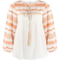 IZIA Blouse oranje / natuurwit