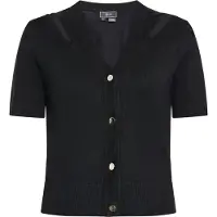 Faina Gebreid vest zwart