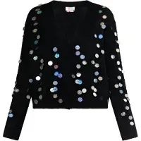 IZIA Gebreid vest blauw / groen / zwart / zilver
